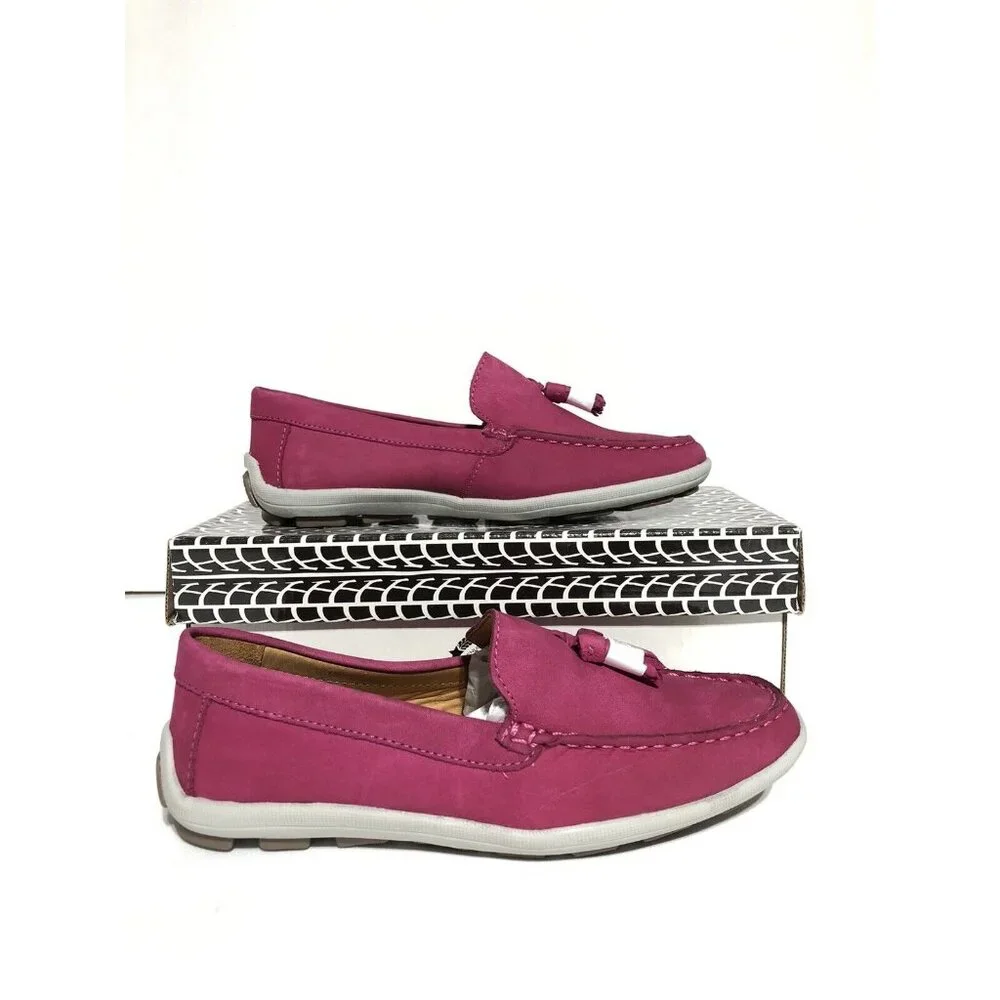 Driver Club USA Johnson Ave Pink Nubuck Leather Loafers Size 3 Little Kid/Youth